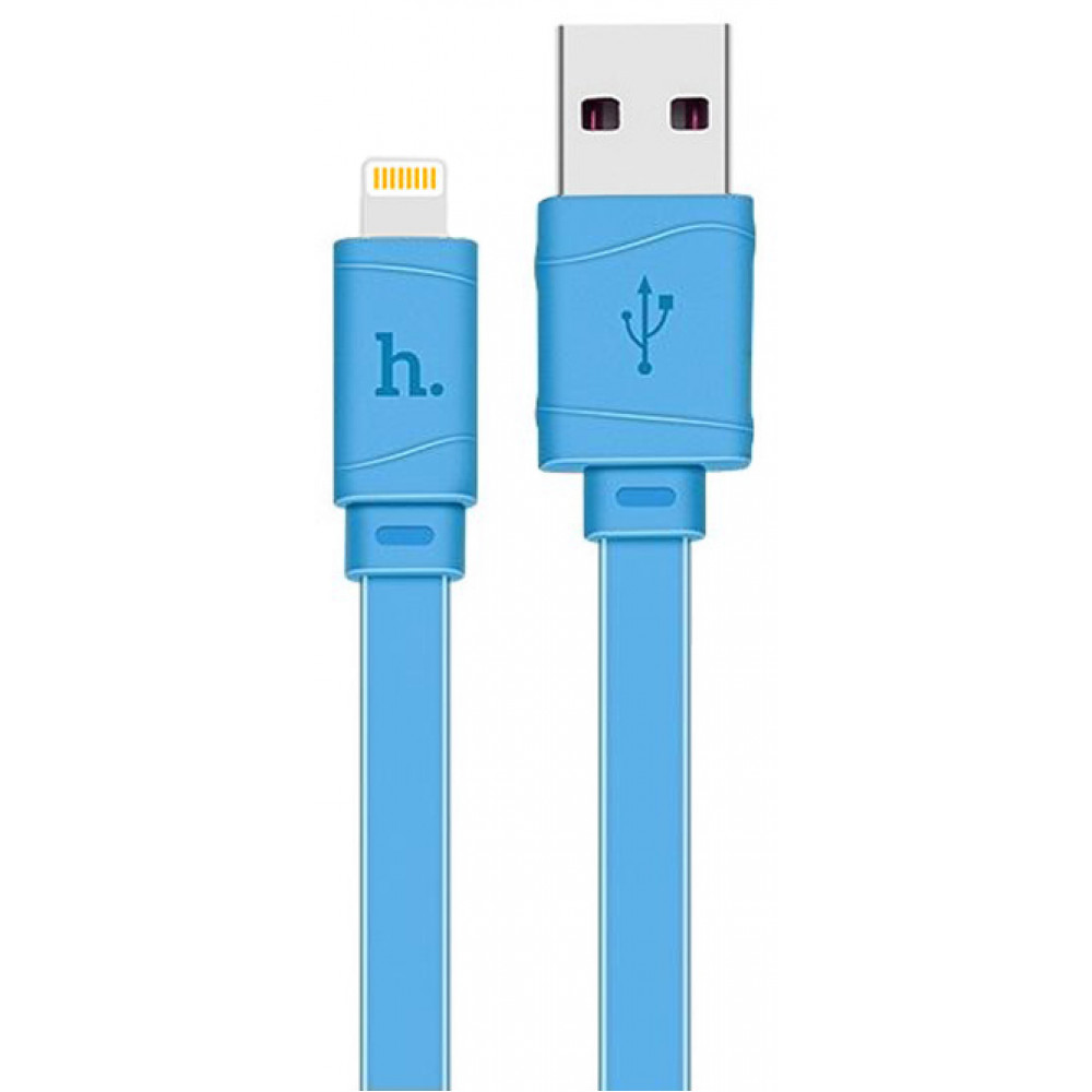 Кабель USB - Lightning hoco. X5 Bamboo 1M, синий