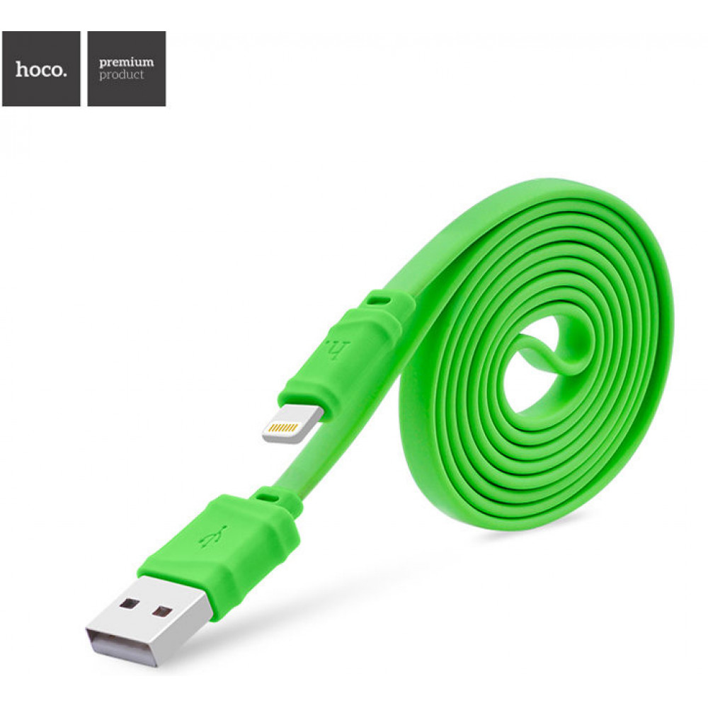 Кабель USB - Lightning hoco. X5 Bamboo 1M, зеленый