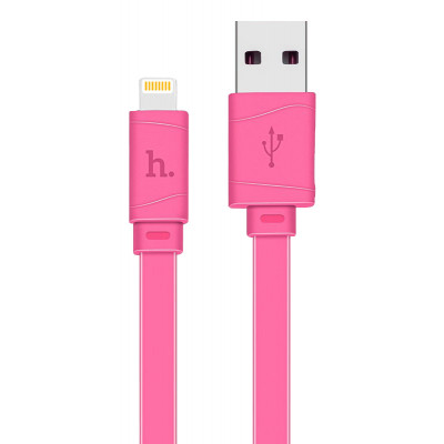Кабель USB - Lightning hoco. X5 Bamboo 1M, розовый