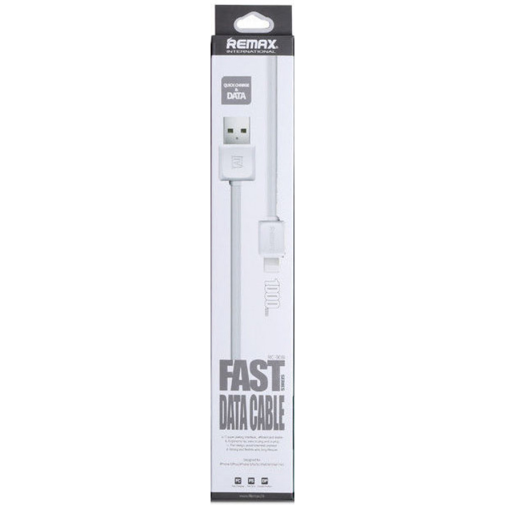 Кабель USB - Lightning Remax Fast Data RC-008i 1М, белый