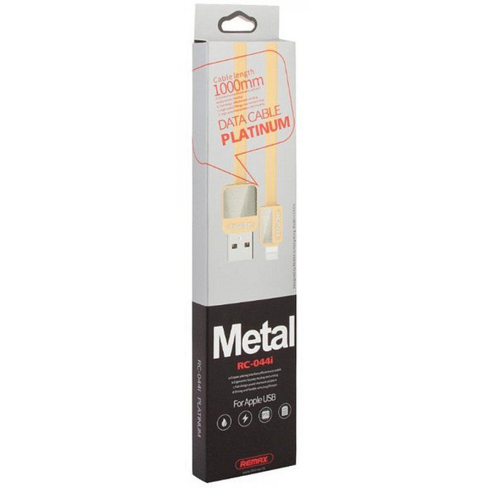 Кабель USB - Lightning Remax Platinum Metal RC-044i 1M, золотой