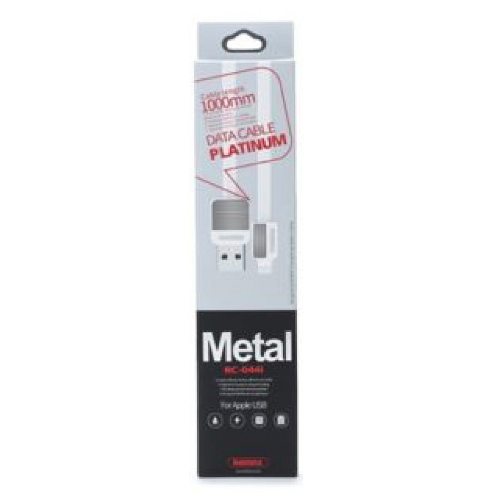 Кабель USB - Lightning Remax Platinum Metal RC-044i 1M, белый