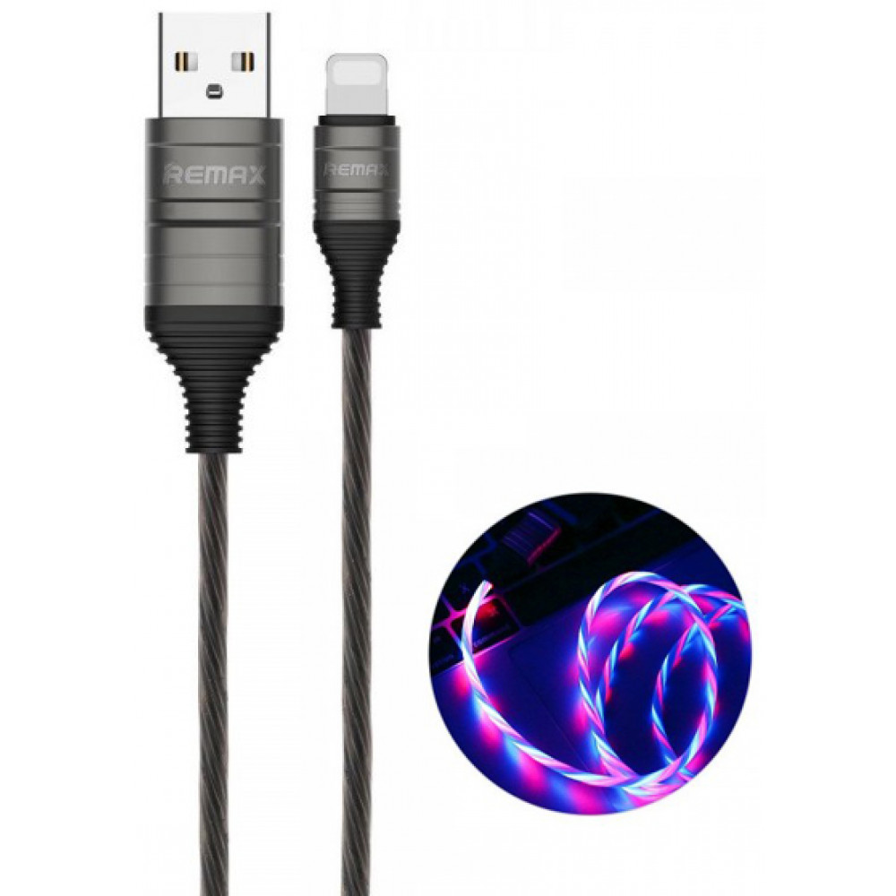Кабель USB - Lightning Remax Luminous RC-130i, черный