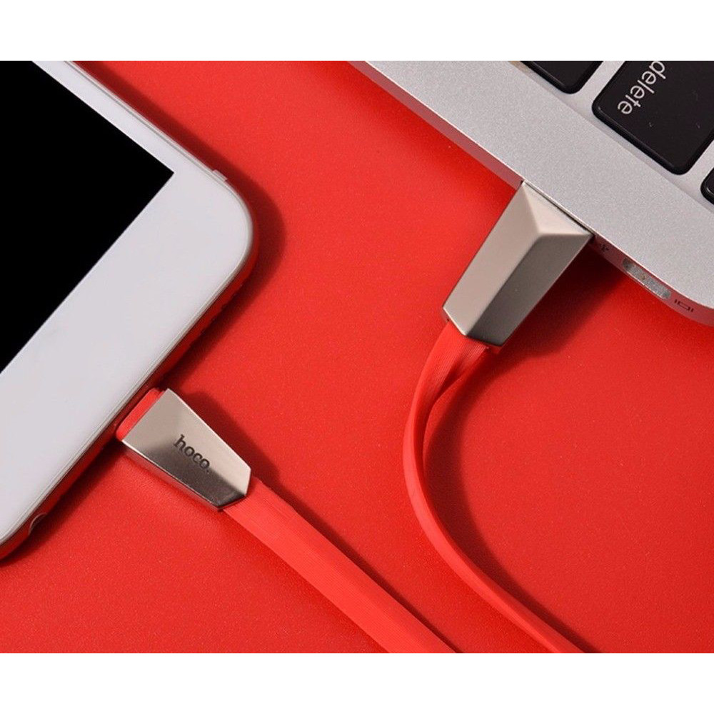 Кабель USB - Lightning hoco. X4 ZINC 1.2M, красный