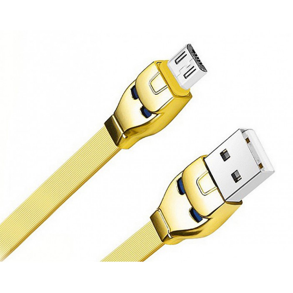 Кабель USB - Micro USB hoco. U14 Steel, золотой