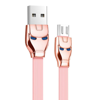 Кабель USB - Micro USB hoco. U14 Steel, розовый