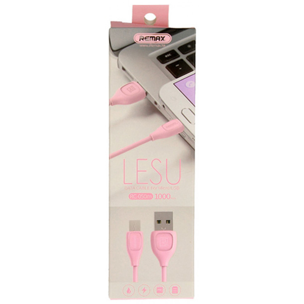 Кабель USB - Micro USB Remax Lesu RC-050m, розовый