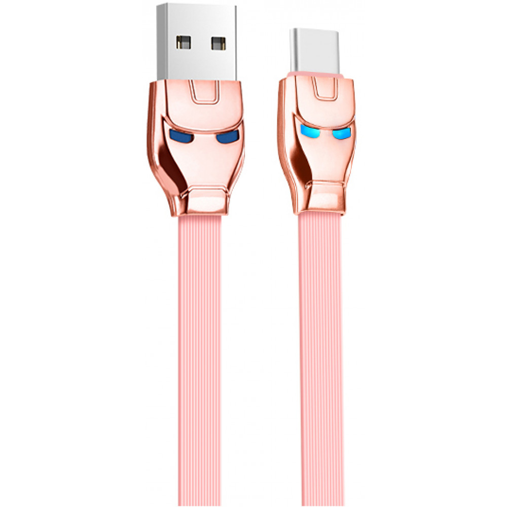 Кабель USB - TYPE-C hoco. U14 Steel, розовый
