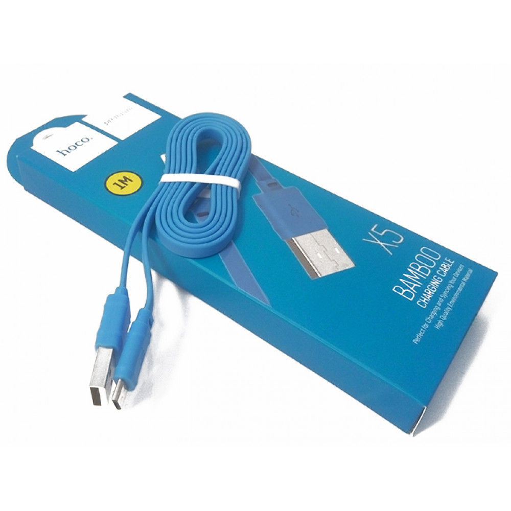 Кабель USB - TYPE-C hoco. X5 Bamboo 1M, синий