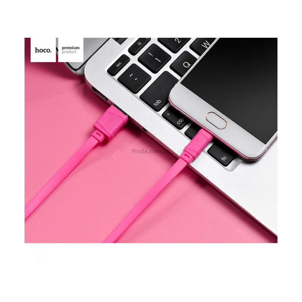 Кабель USB - TYPE-C hoco. X5 Bamboo 1M, розовый