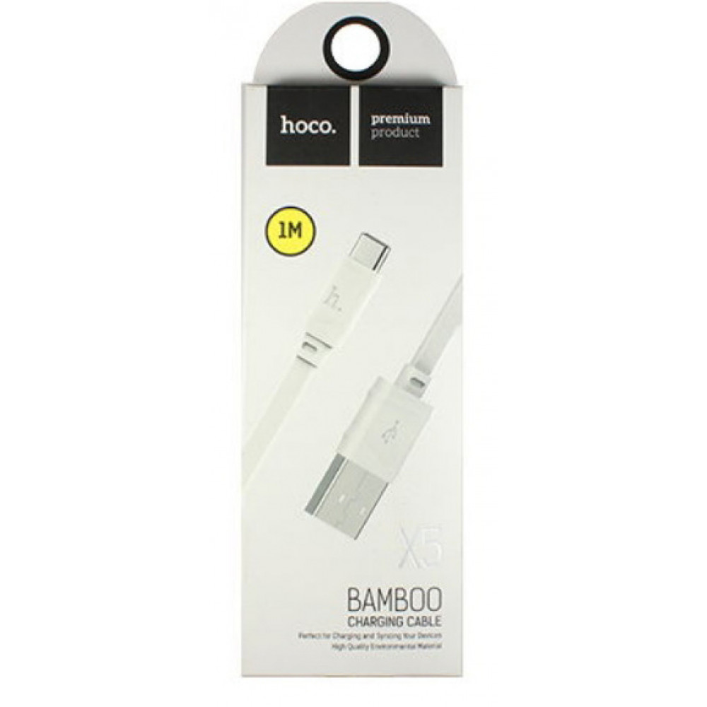 Кабель USB - TYPE-C hoco. X5 Bamboo 1M, белый