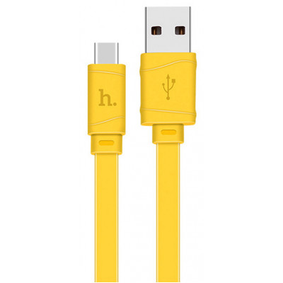 Кабель USB - TYPE-C hoco. X5 Bamboo 1M, желтый