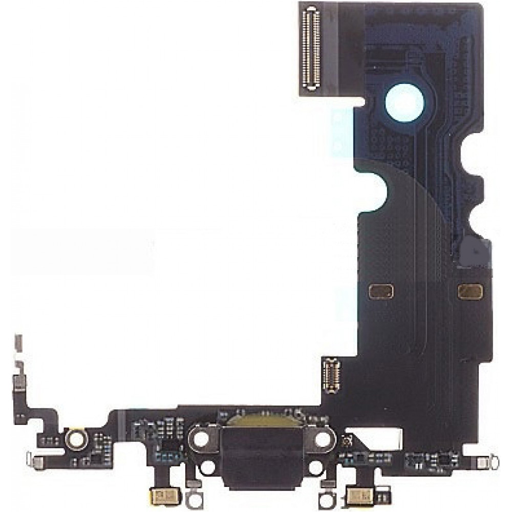 Шлейф для iPhone 8 Plus с разъемом зарядки и микрофоном, черный