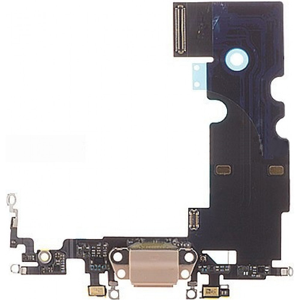 Шлейф для iPhone 8 Plus с разъемом зарядки и микрофоном, золото