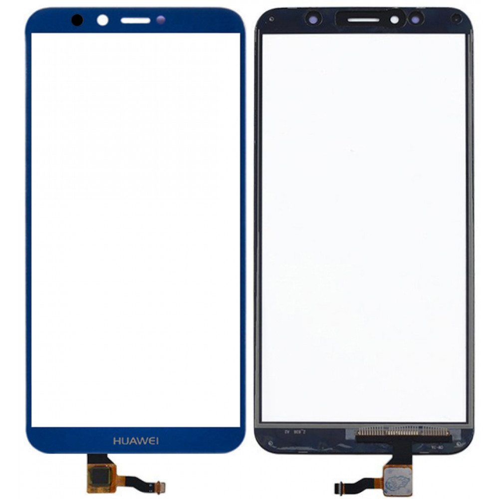 Сенсорное стекло (тачскрин) для Huawei Enjoy 8e, синее