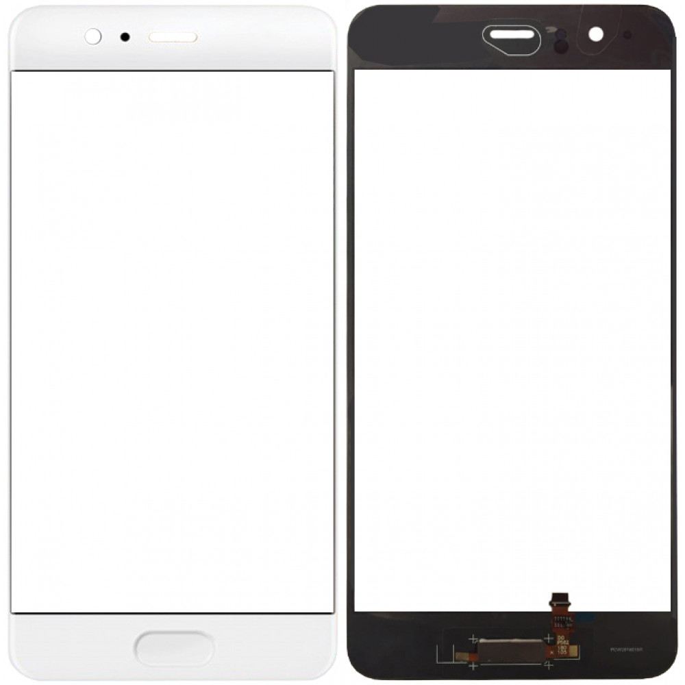 Сенсорное стекло (тачскрин) для Huawei P10 с датчиком отпечатка, белое