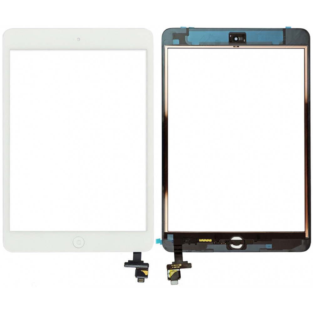 Сенсорное стекло (тачскрин) для iPad Mini / iPad Mini 2 с кнопкой Home и контроллером White