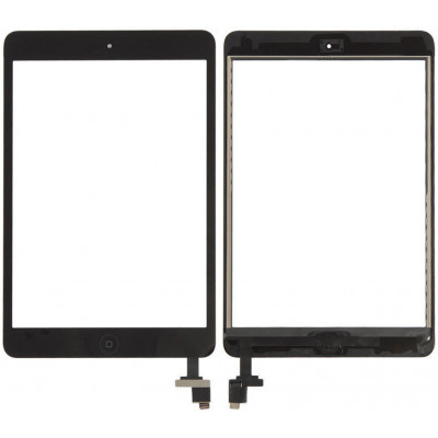 Сенсорное стекло (тачскрин) для iPad Mini 3 с кнопкой HOME и контроллером Black