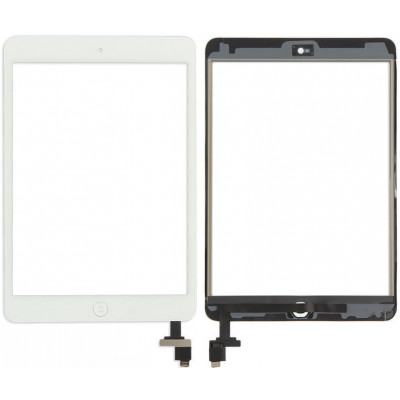 Сенсорное стекло (тачскрин) для iPad Mini 3 с кнопкой HOME и контроллером White