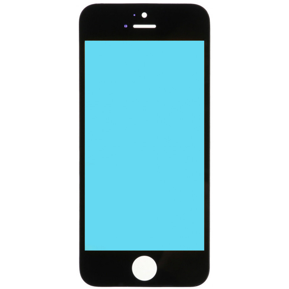 Стекло дисплея с OCA плёнкой и рамкой для iPhone 5, черное