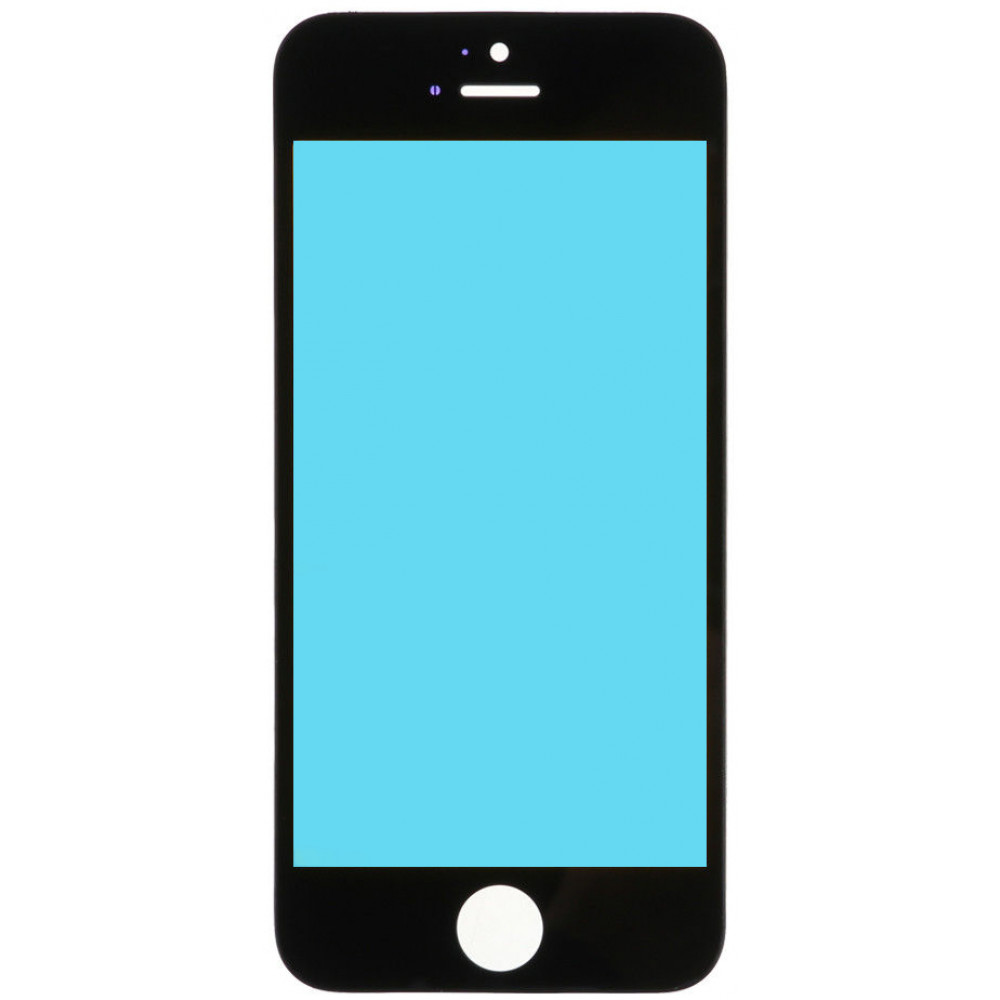 Стекло дисплея с OCA плёнкой и рамкой для iPhone 5S, черное