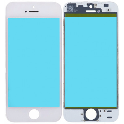 Стекло дисплея с OCA плёнкой и рамкой для iPhone 5S, белое