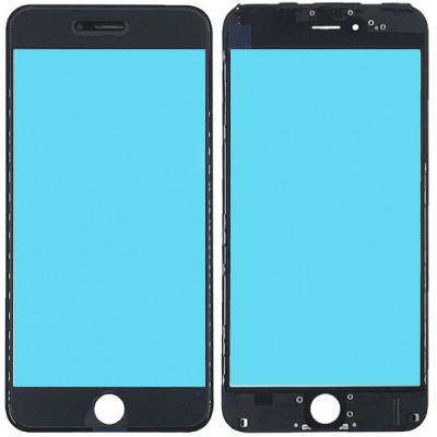Стекло дисплея с OKA плёнкой и рамкой для iPhone 6 Plus, черное