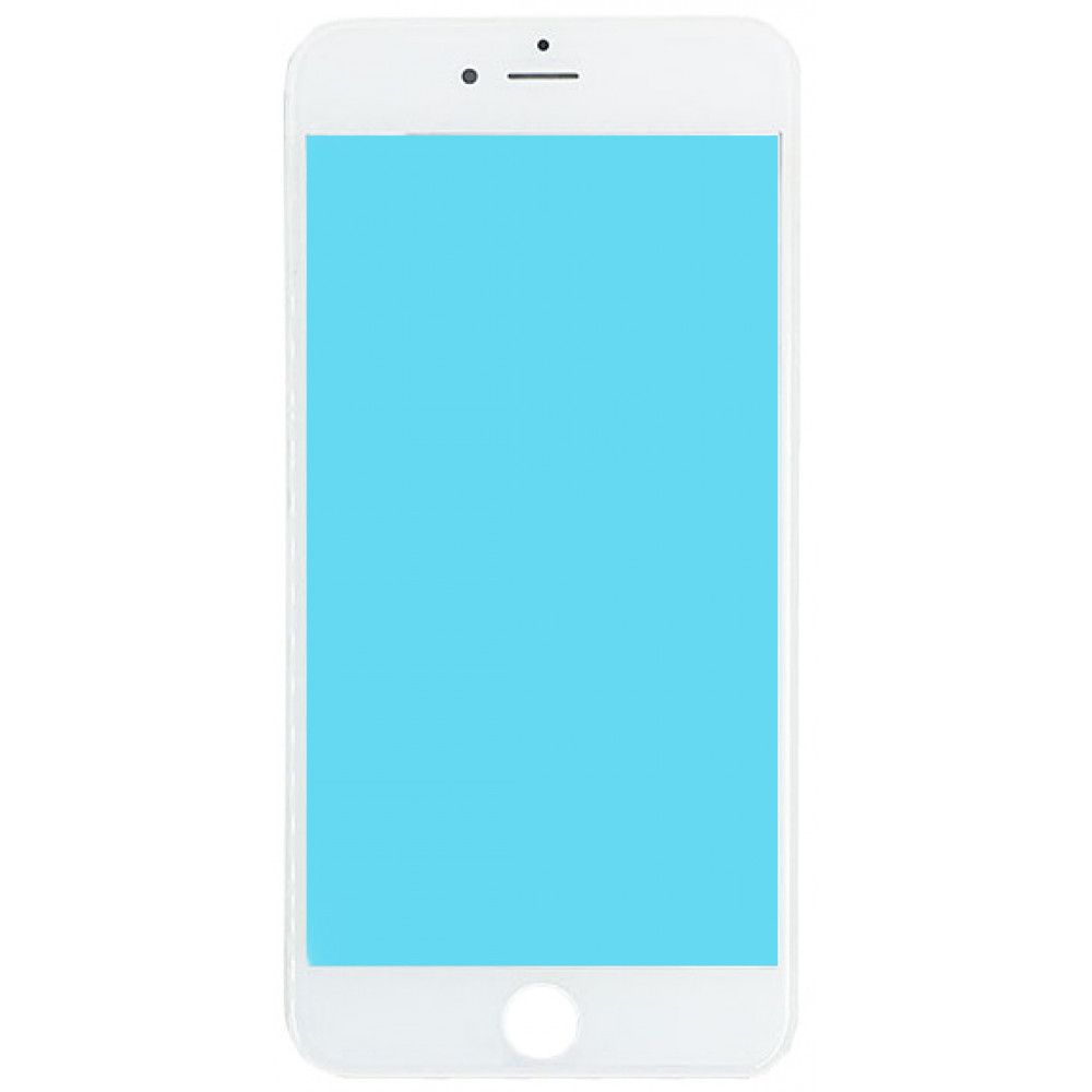 Стекло дисплея с OKA плёнкой и рамкой для iPhone 6 Plus, белое