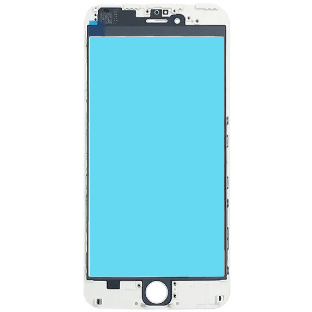 Стекло дисплея с OKA плёнкой и рамкой для iPhone 6 Plus, белое