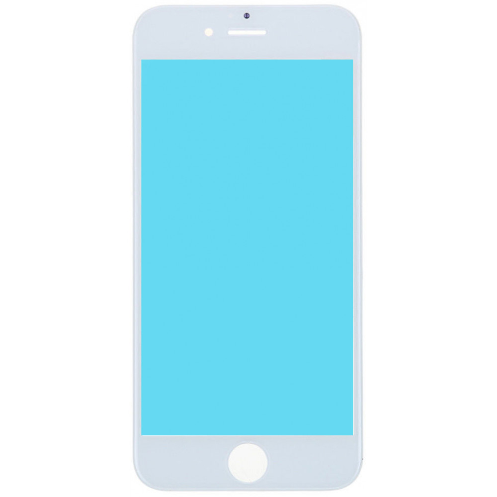 Стекло дисплея с OKA плёнкой и рамкой для iPhone 6, белое