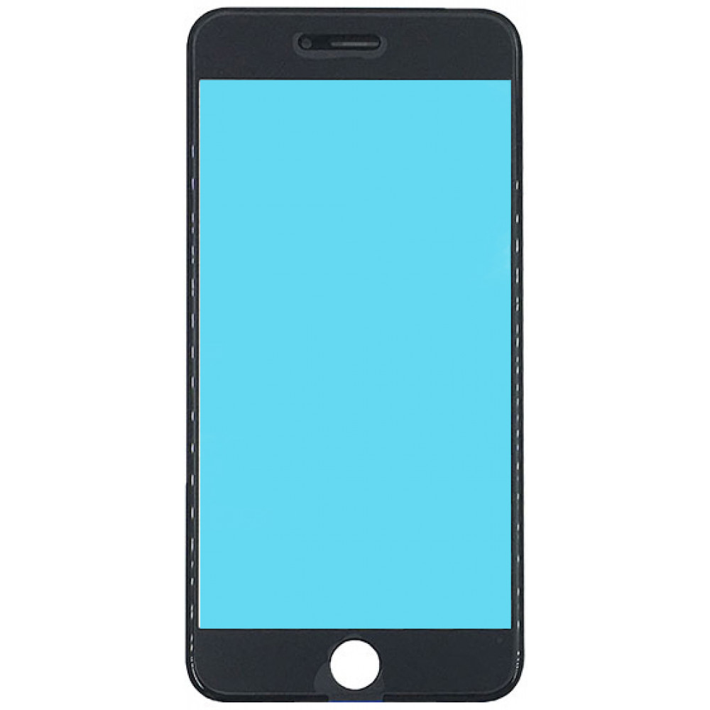 Стекло дисплея с OKA плёнкой и рамкой для iPhone 6S Plus, черное
