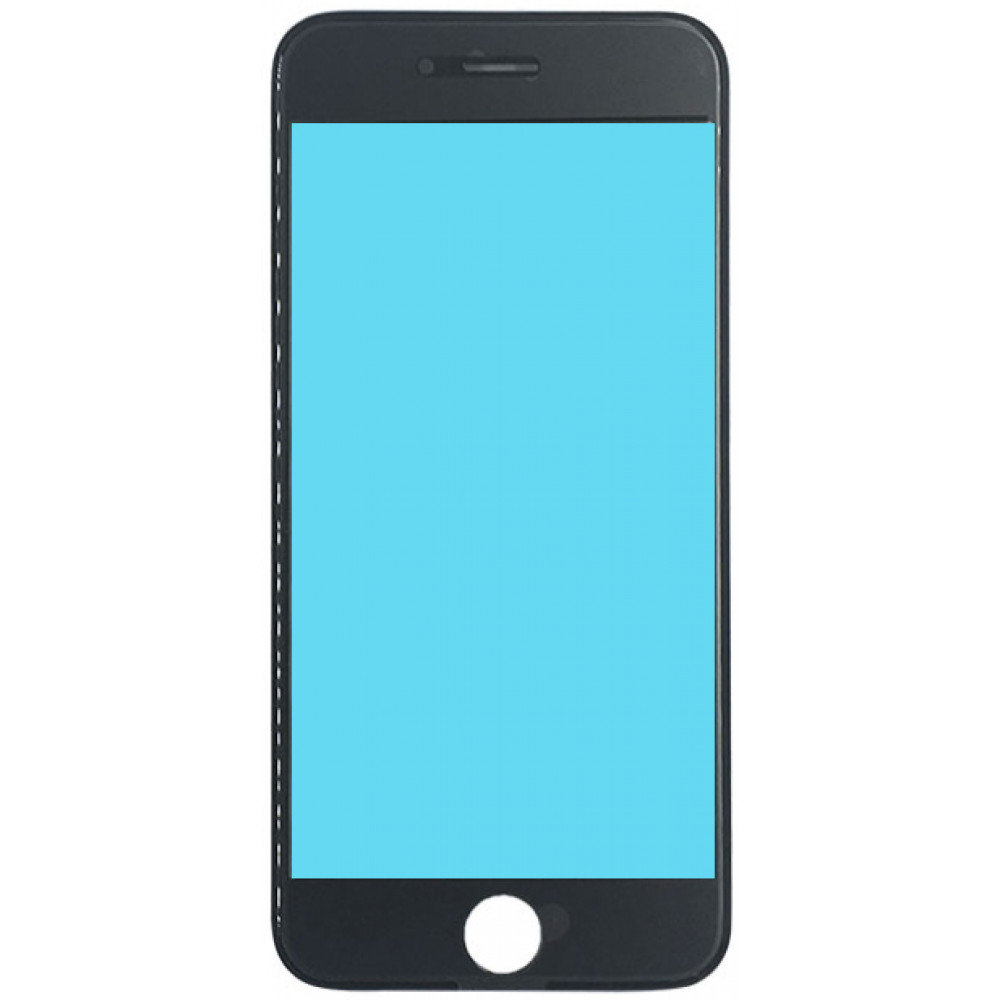 Стекло дисплея с OKA плёнкой и рамкой для iPhone 6S, черное