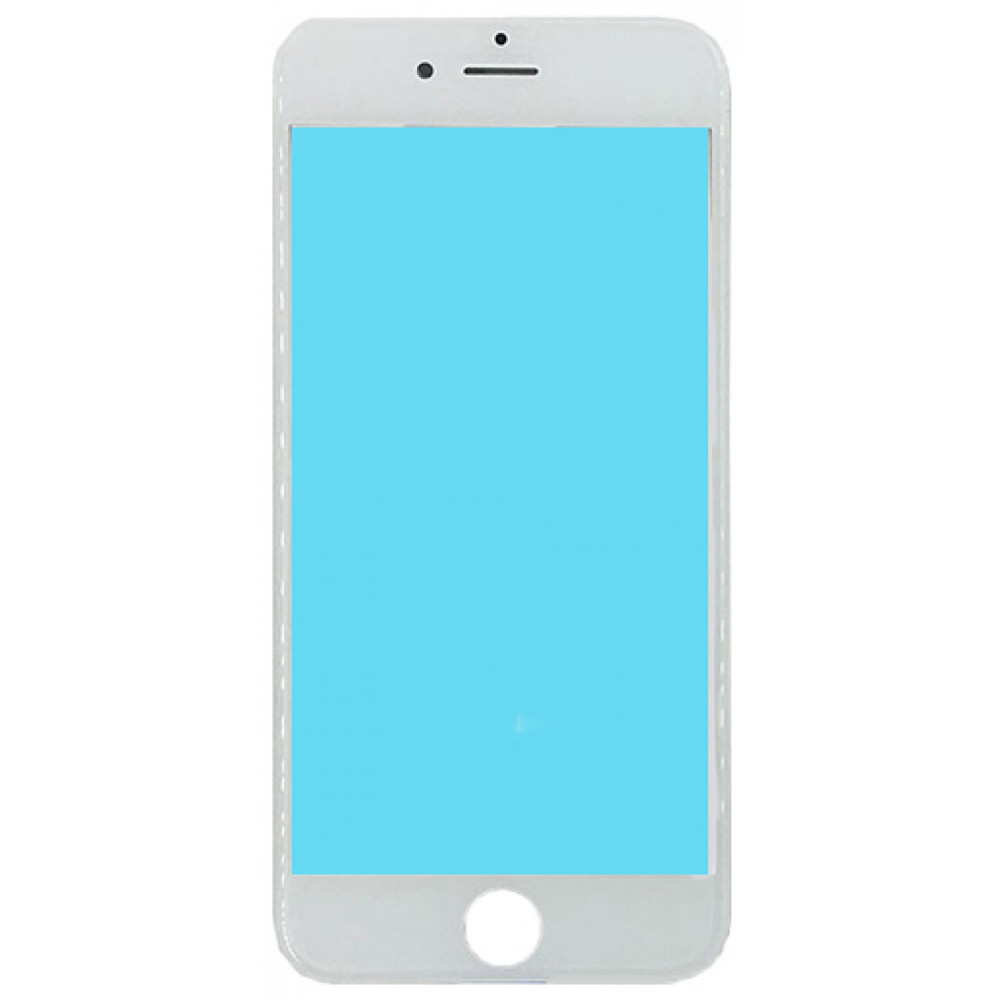 Стекло дисплея с OKA плёнкой и рамкой для iPhone 6S, белое
