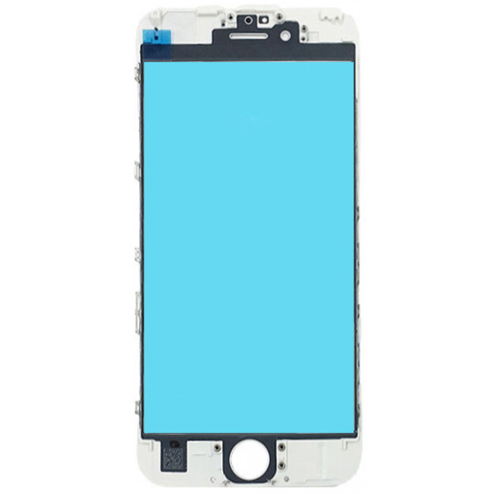 Стекло дисплея с OKA плёнкой и рамкой для iPhone 6S, белое