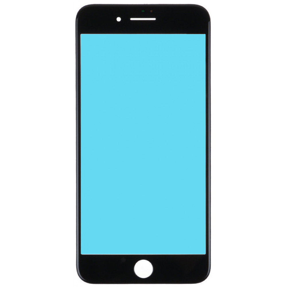 Стекло дисплея с OCA плёнкой и рамкой для iPhone 7 Plus, черное