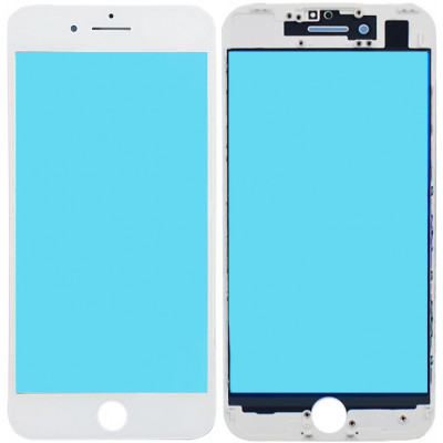 Стекло дисплея с OCA плёнкой и рамкой для iPhone 7, белое