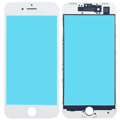 Стекло дисплея с OCA плёнкой и рамкой для iPhone 8, белое