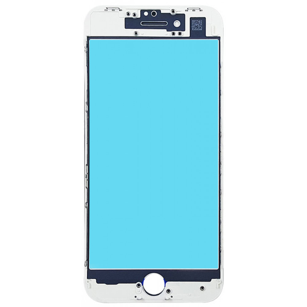 Стекло дисплея с OCA плёнкой и рамкой для iPhone 8, белое