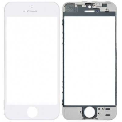 Стекло дисплея с рамкой для iPhone 5S белое