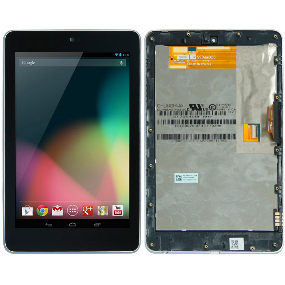 Дисплей для Asus Google Nexus 7 WiFi (2012) в сборе с тачскрином и рамкой, черный