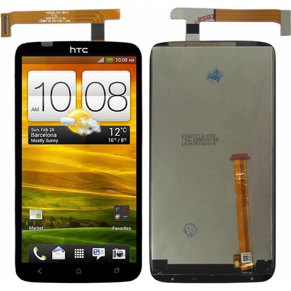 Дисплей для HTC One X в сборе с тачскрином, черный