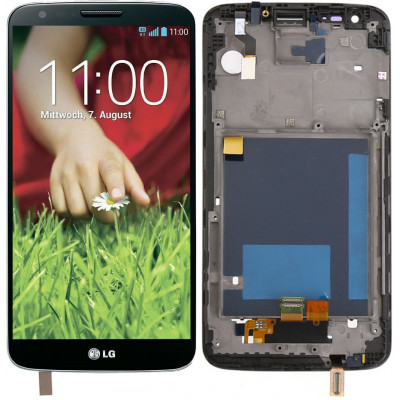 Дисплей для LG G2 (D802) в сборе с тачскрином и рамкой, черный