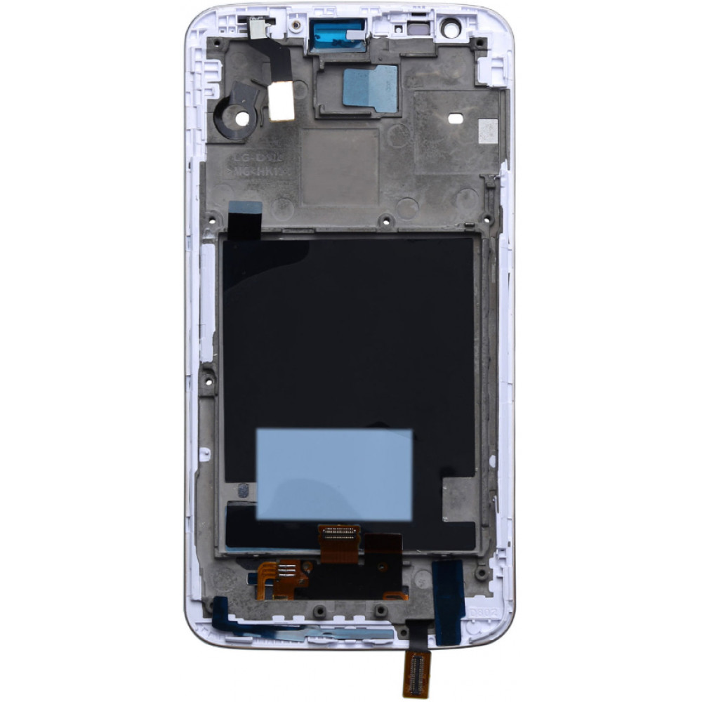 Дисплей для LG G2 (D802) в сборе с тачскрином и рамкой, белый