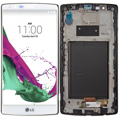 Дисплей для LG G4 (H818/H815) в сборе с тачскрином и рамкой, белый