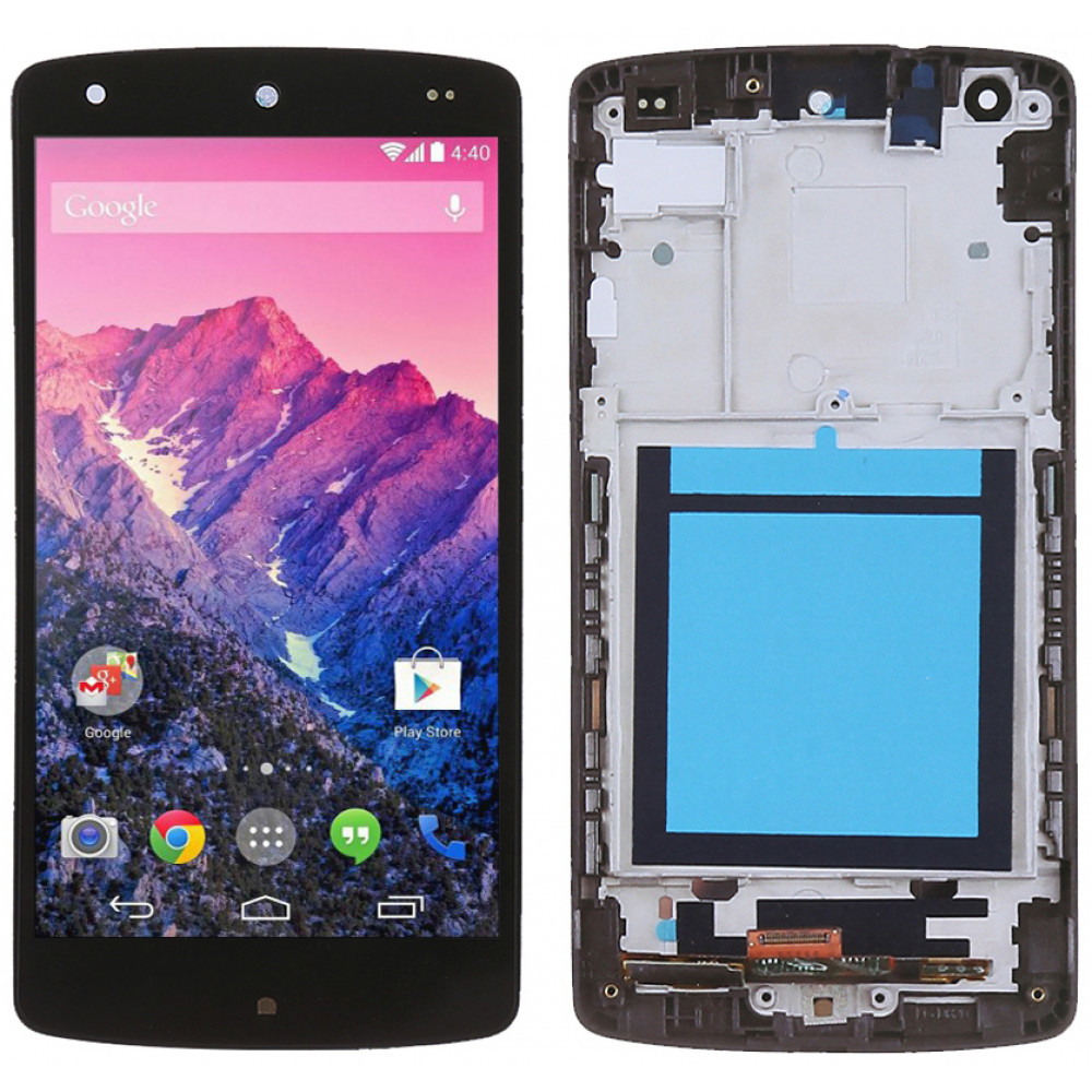 Дисплей для LG Nexus 5 (D820) в сборе с тачскином и рамкой, черный