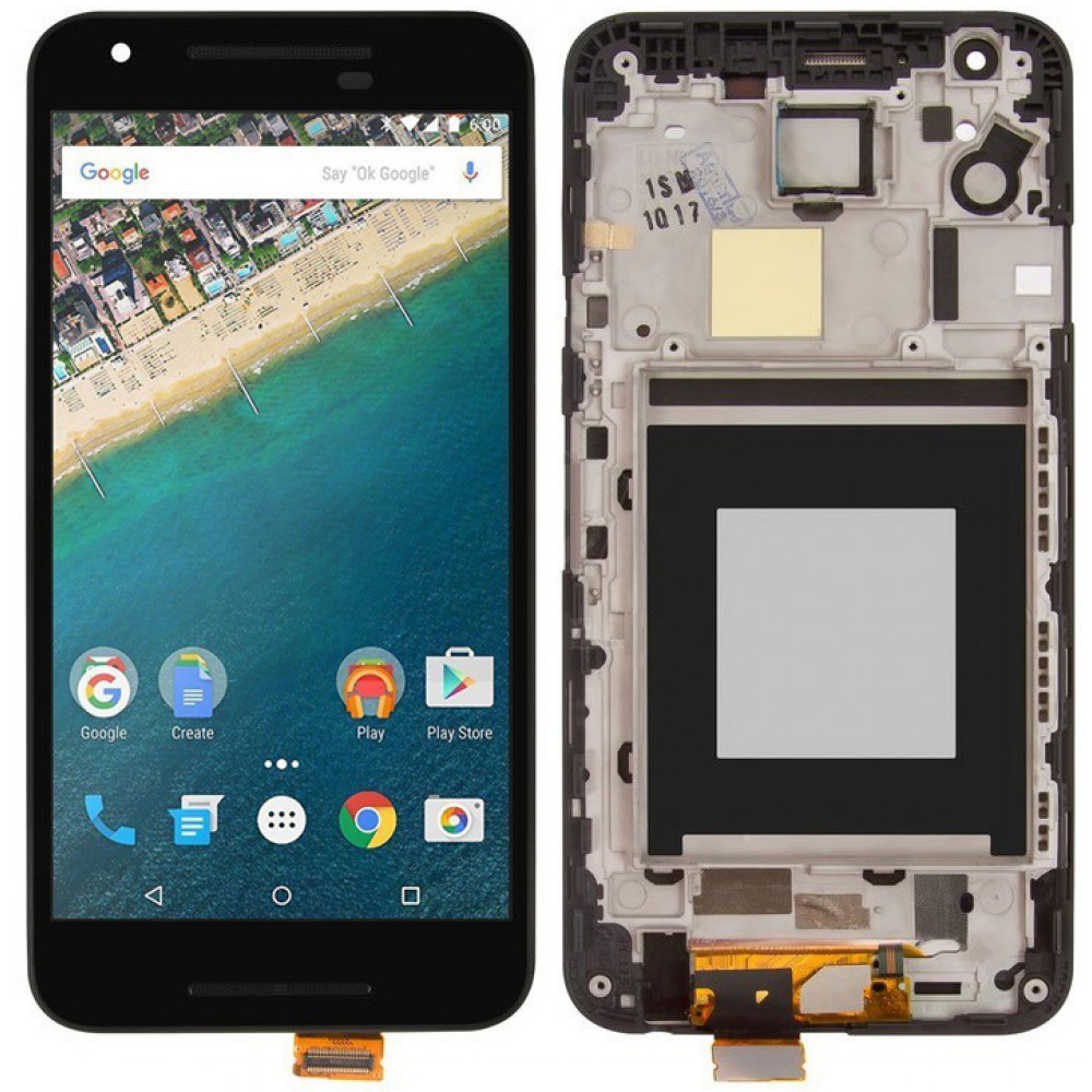 Дисплей для LG Nexus 5X в сборе с тачскином и рамкой, черный