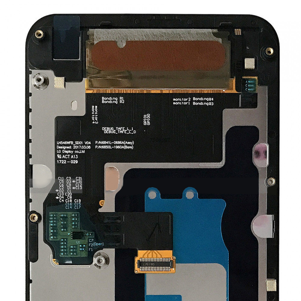 Дисплей для LG Q6 в сборе с тачскрином и рамкой, черный