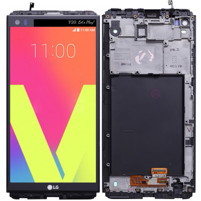 Дисплей для LG V20 в сборе с тачскрином и рамкой, черный
