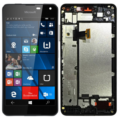 Дисплей для Nokia Lumia 650 в сборе с тачскрином и рамкой, черный