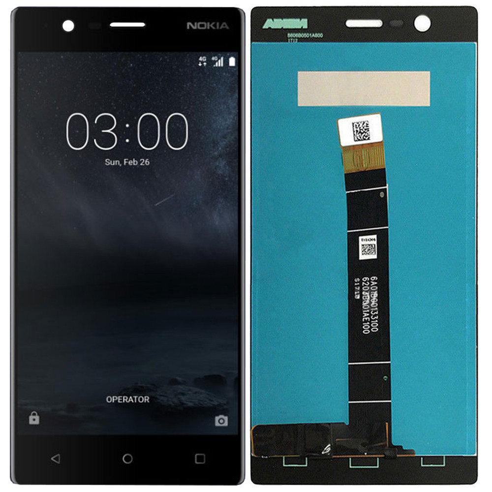 Дисплей для Nokia 3 в сборе с тачскрином, черный
